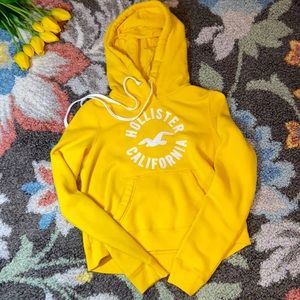 HOLLISTER yellow white hoodie!!